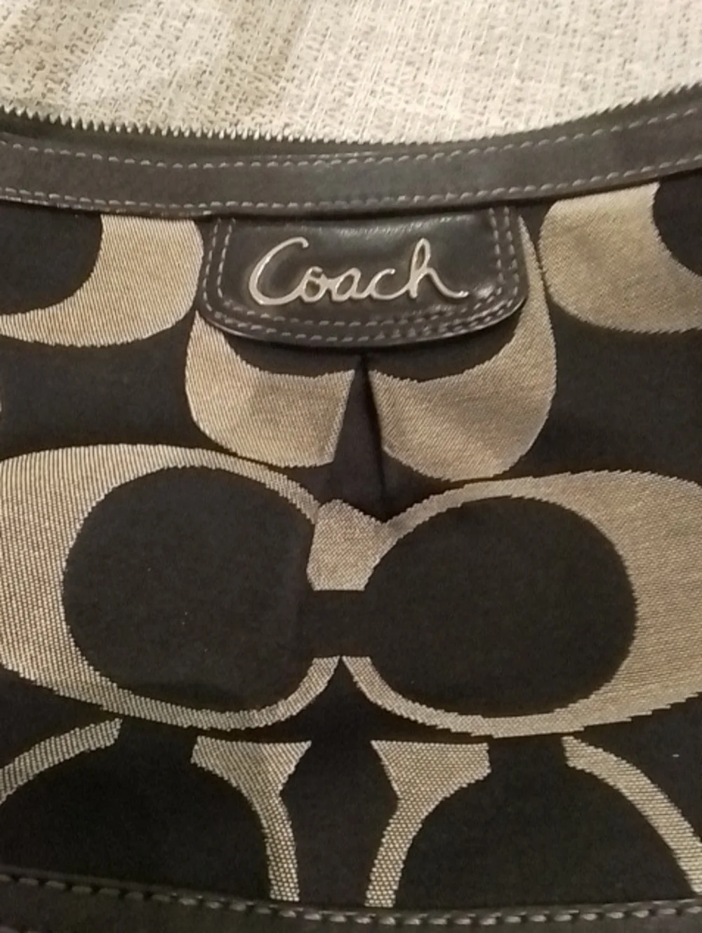 Coach Soho Vintage Monogram Leather & Canvas Shoulder Crossbody Bag